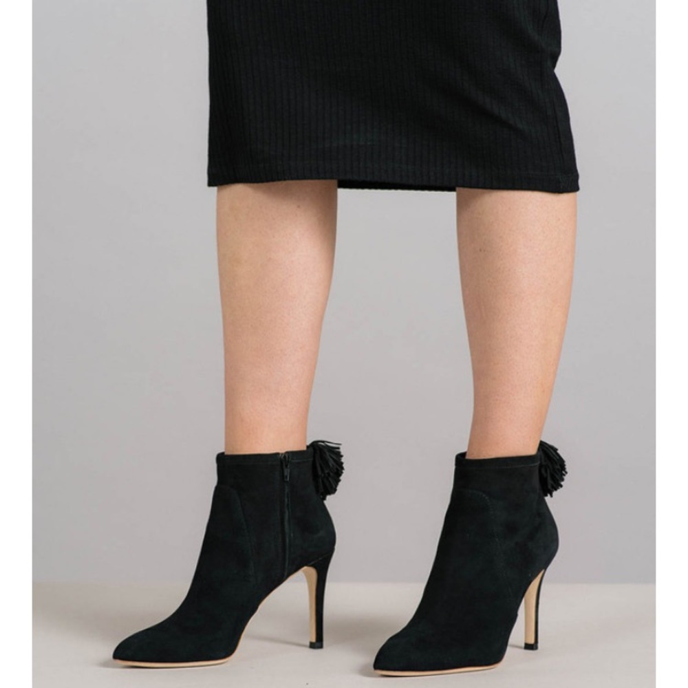 Loeffler Randall Heeled Booties Tassel Pointy - Picture 2 of 8
